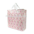 custom printing advertisement collection shopping tote carry pp woven zipper bag